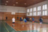 The interior of school gymnasium